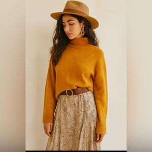 & Other Stories Cropped Yellow Mohair Wool Sweater XS